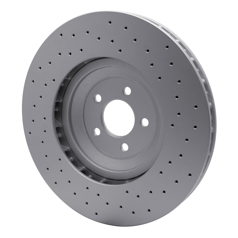 Ford Mustang Brake Rotor (1) - Right Front - R1 Concepts - GeoSPEC Coated Rotor - Drilled - `16-`18